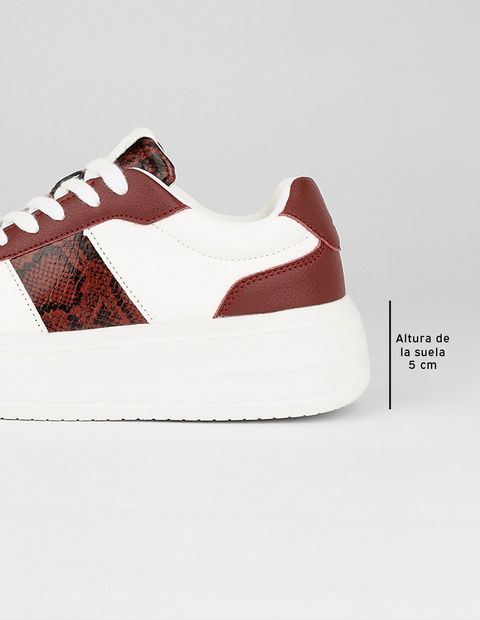Tenis con cordones  Urban en Piel vegana – Blanco