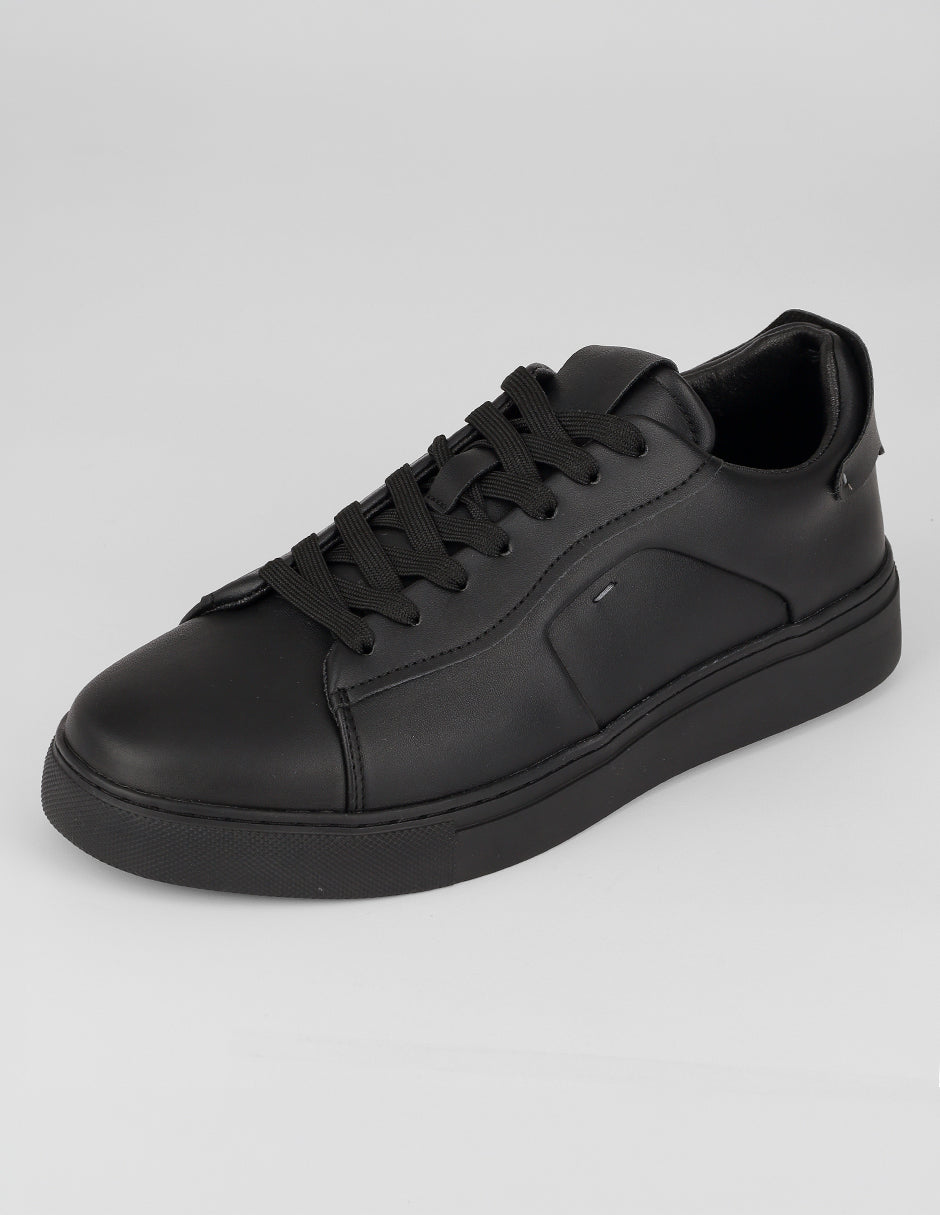 Tenis con cordones Urban en Piel vegana – Negro