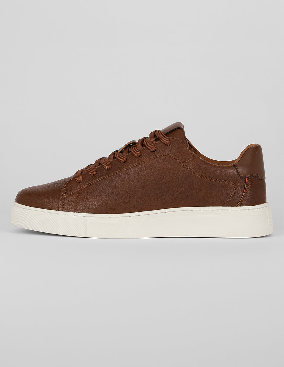 Tenis con cordones Exterior Piel vegana Color Café Para Hombre De RBCOLLECTION