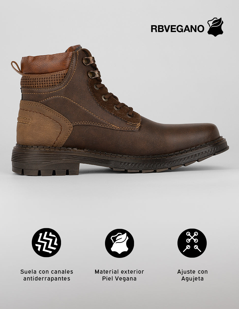 Botas casuales Bike en Piel vegana – Café