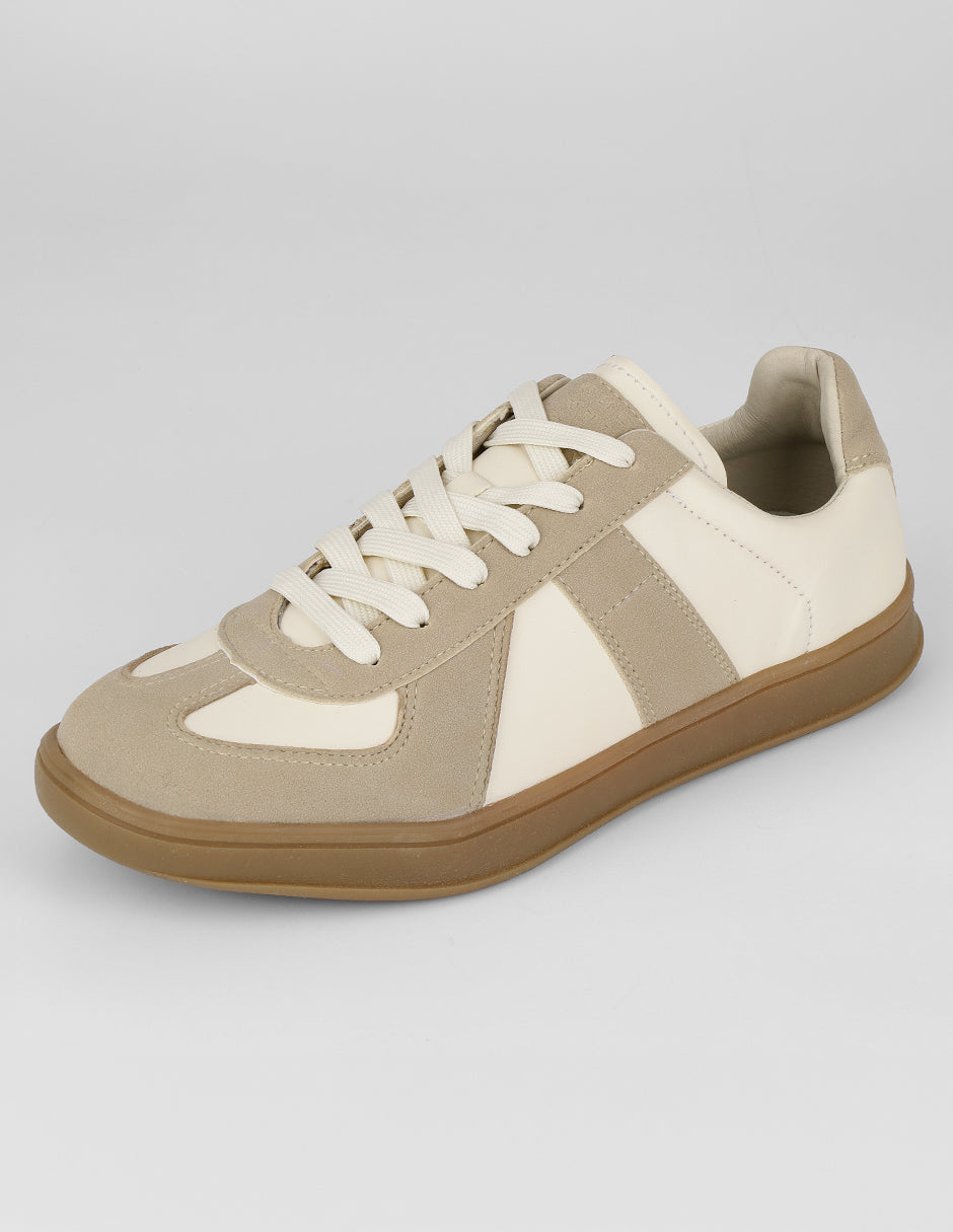 Tenis con cordones Urban en Piel vegana – Blanco
