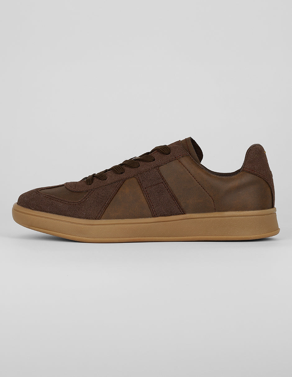 Tenis con cordones Exterior Piel vegana Color Café Para Hombre De RBCOLLECTION