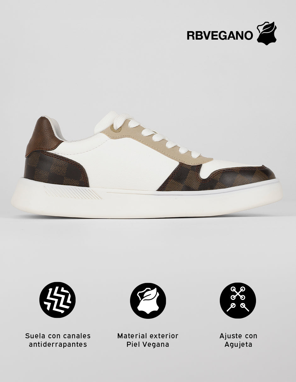 Tenis con cordones Urban en Piel vegana – Blanco