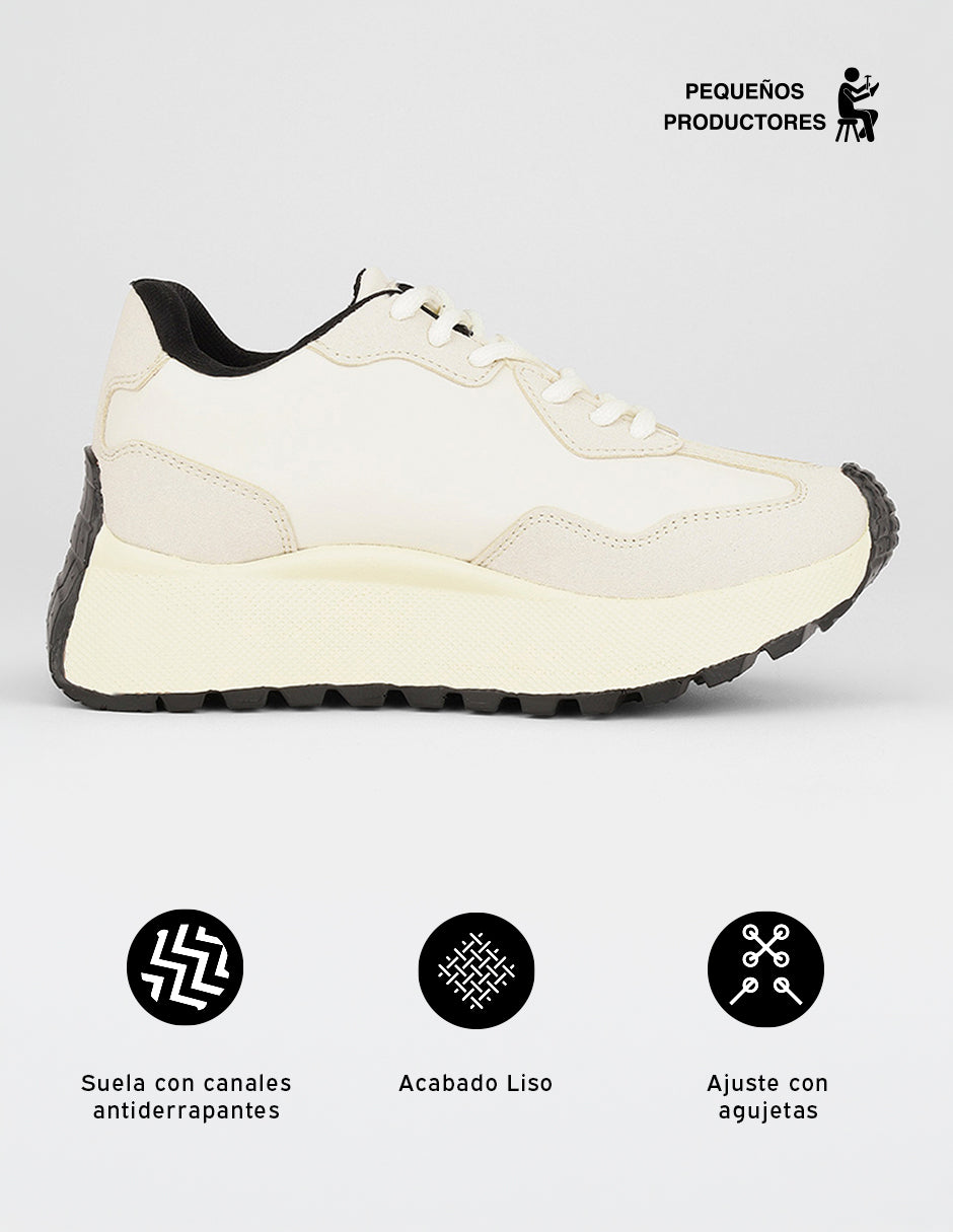 Tenis con cordones  Urban en Sintético – Beige