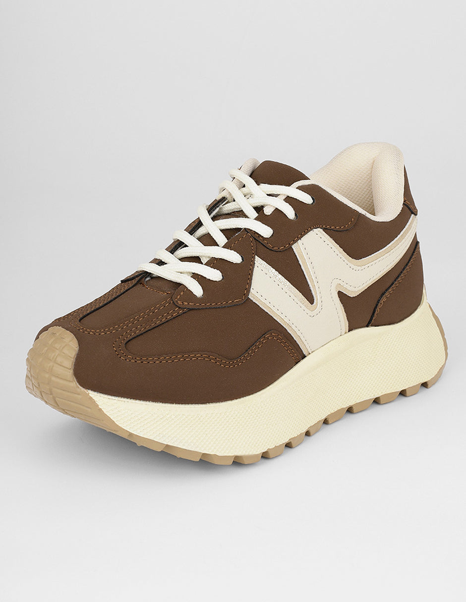 Tenis con cordones  Urban en Sintético – Café