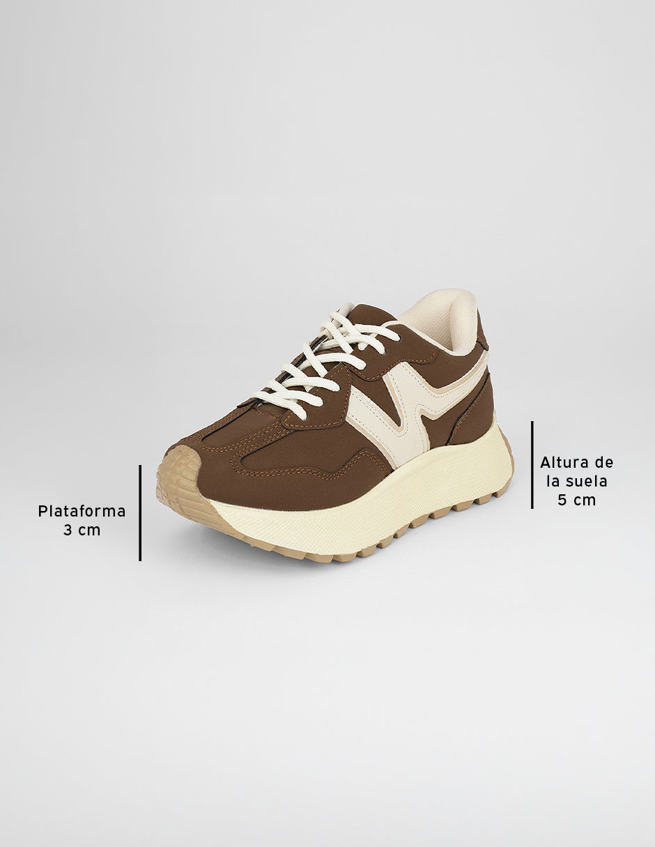 Tenis con cordones  Urban en Sintético – Café
