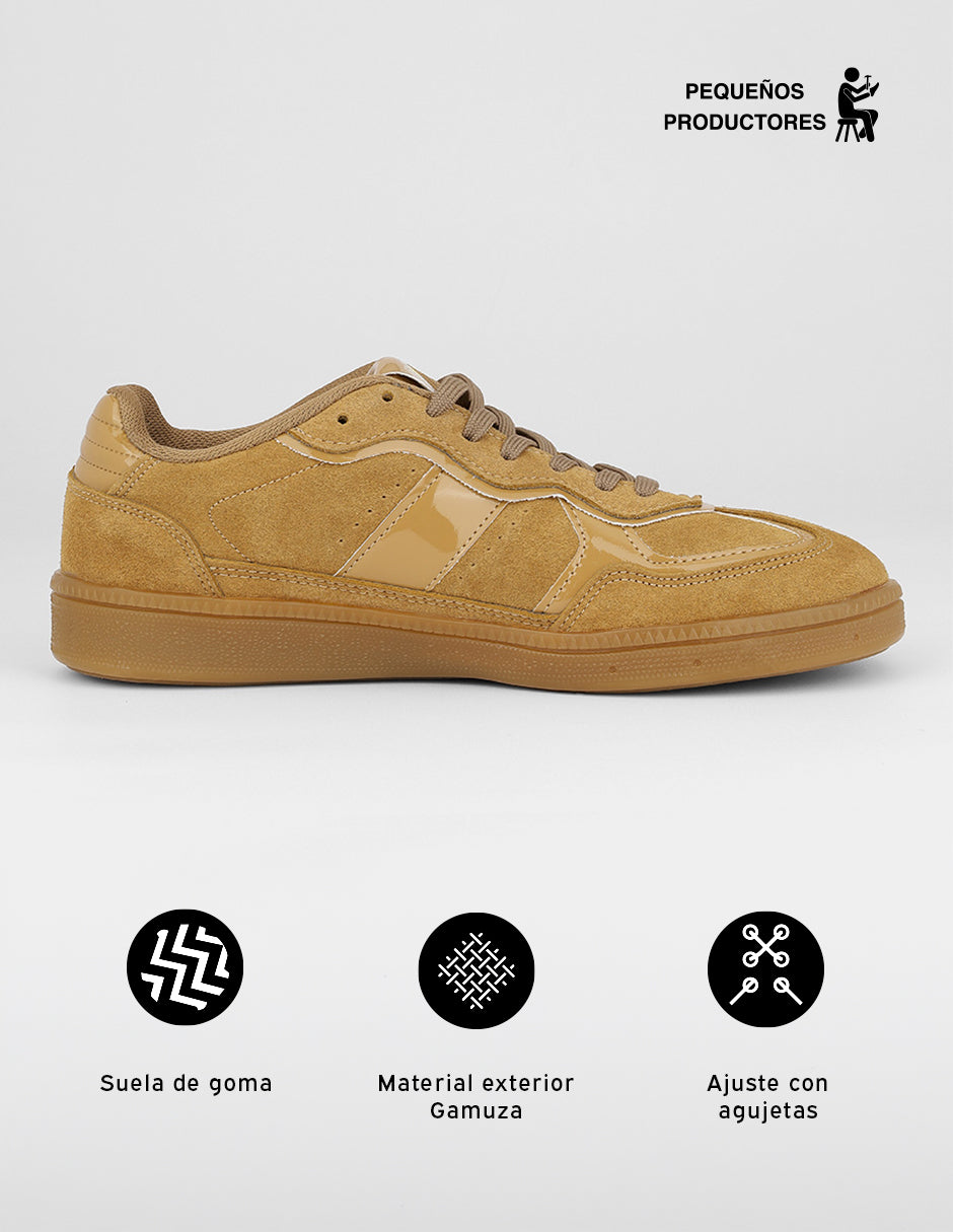 Tenis con cordones  Bear en Gamuza – Café