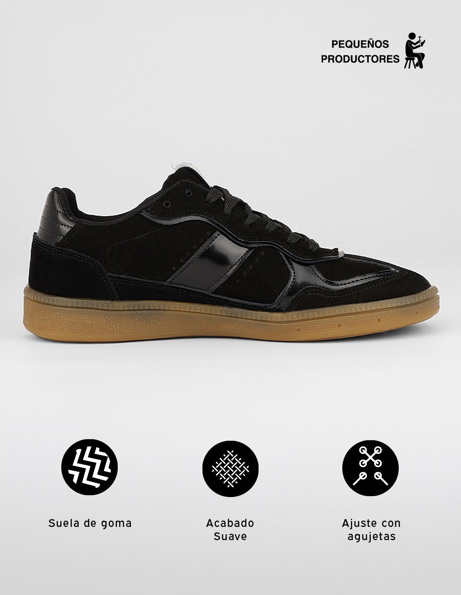 Tenis con cordones  Bear en Textil – Negro