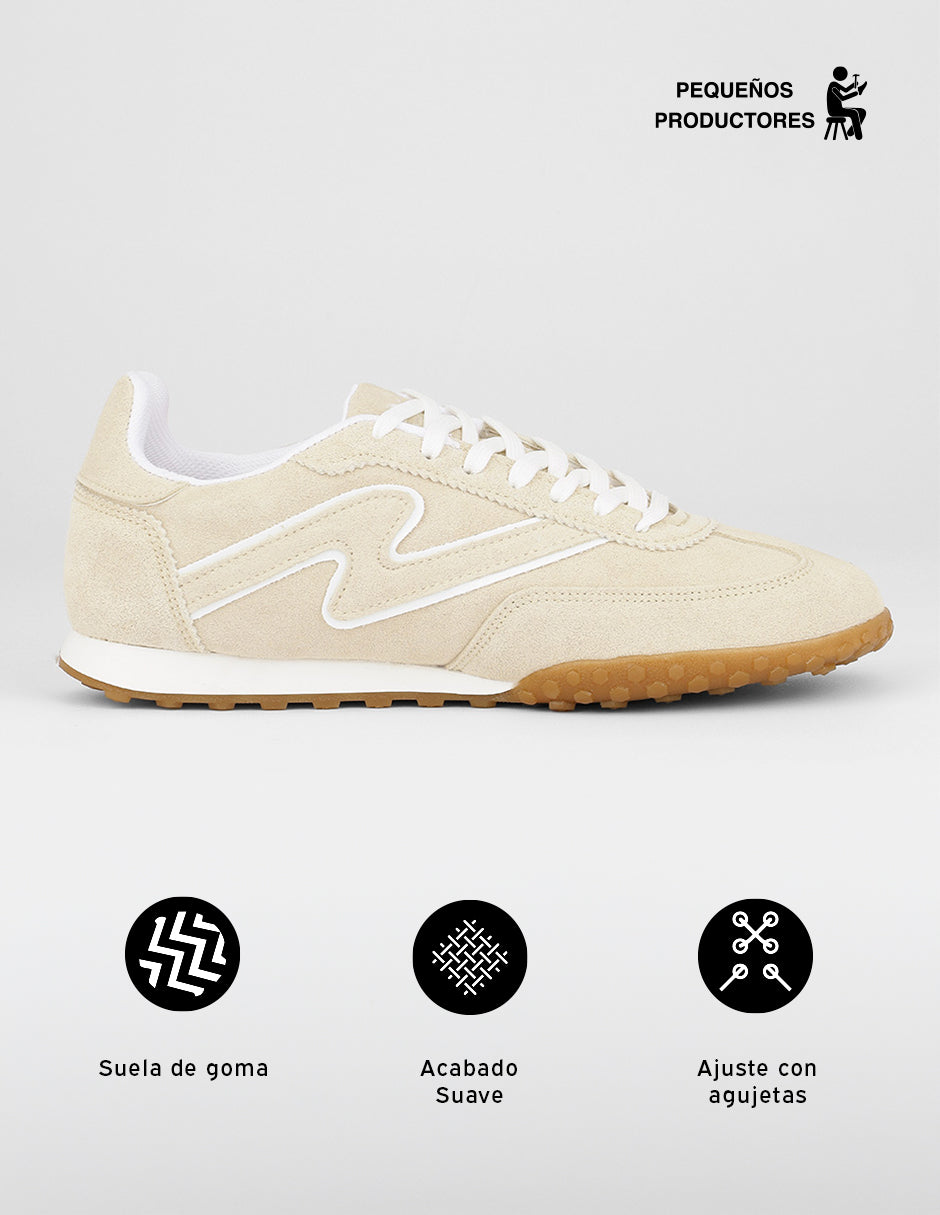 Tenis con cordones  Bear en Textil – Beige