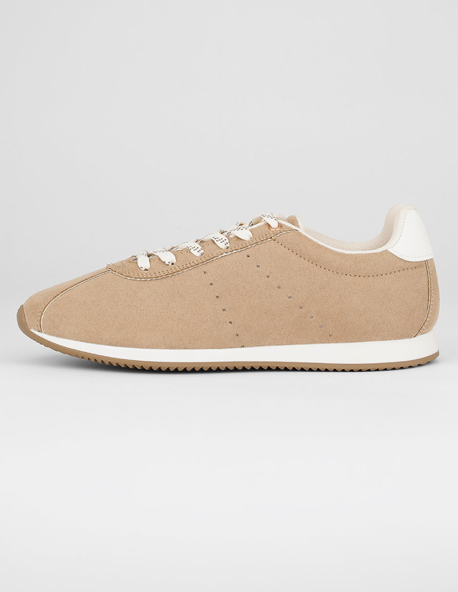 Tenis con cordones Exterior Textil Color Beige Para Mujer De RBCOLLECTION