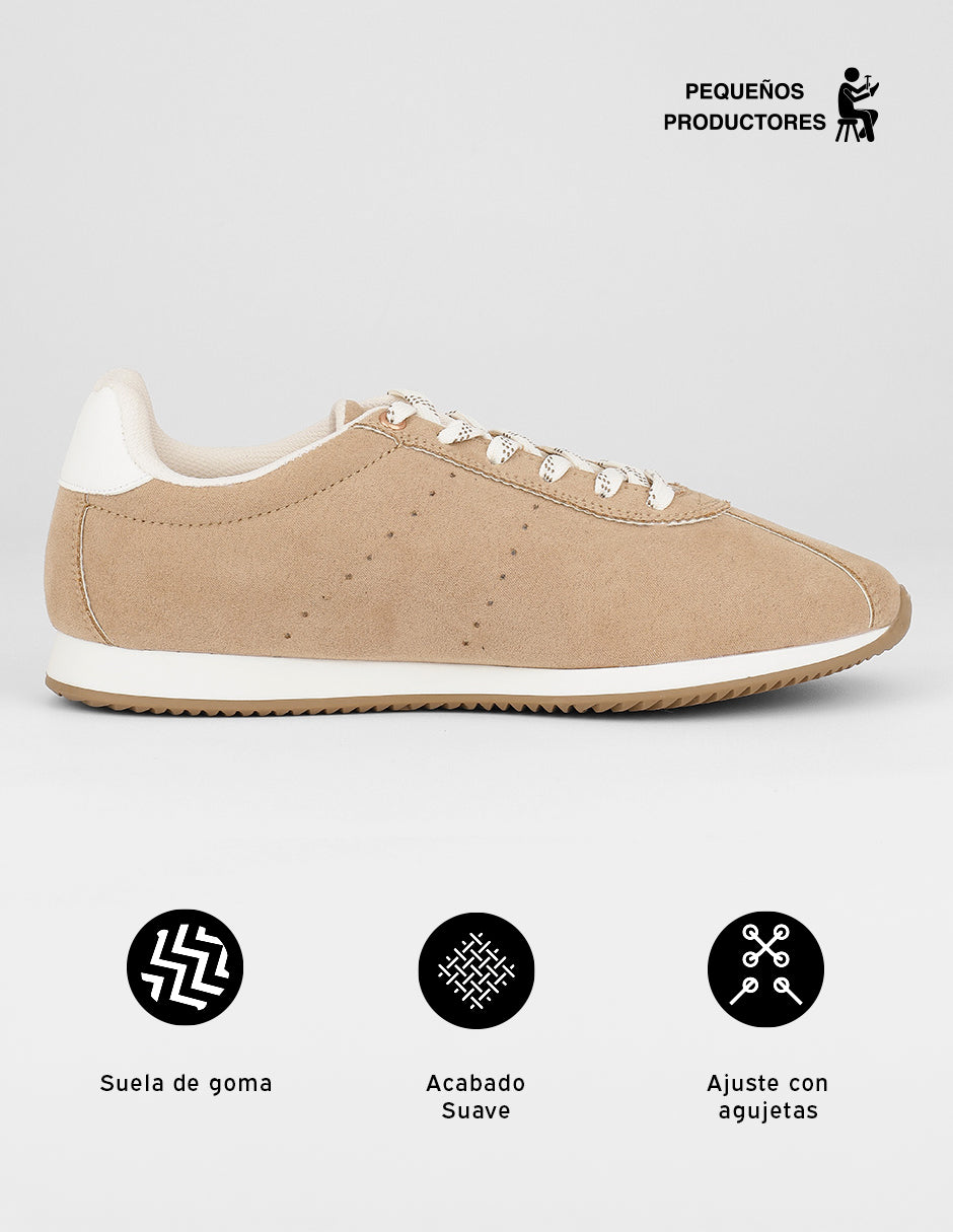 Tenis con cordones  Bear en Textil – Beige