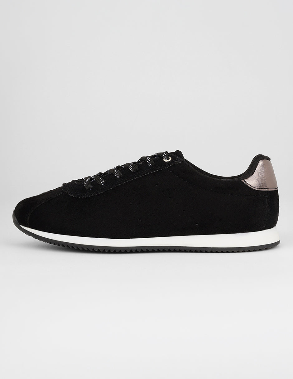 Tenis con cordones Exterior Textil Color Negro Para Mujer De RBCOLLECTION