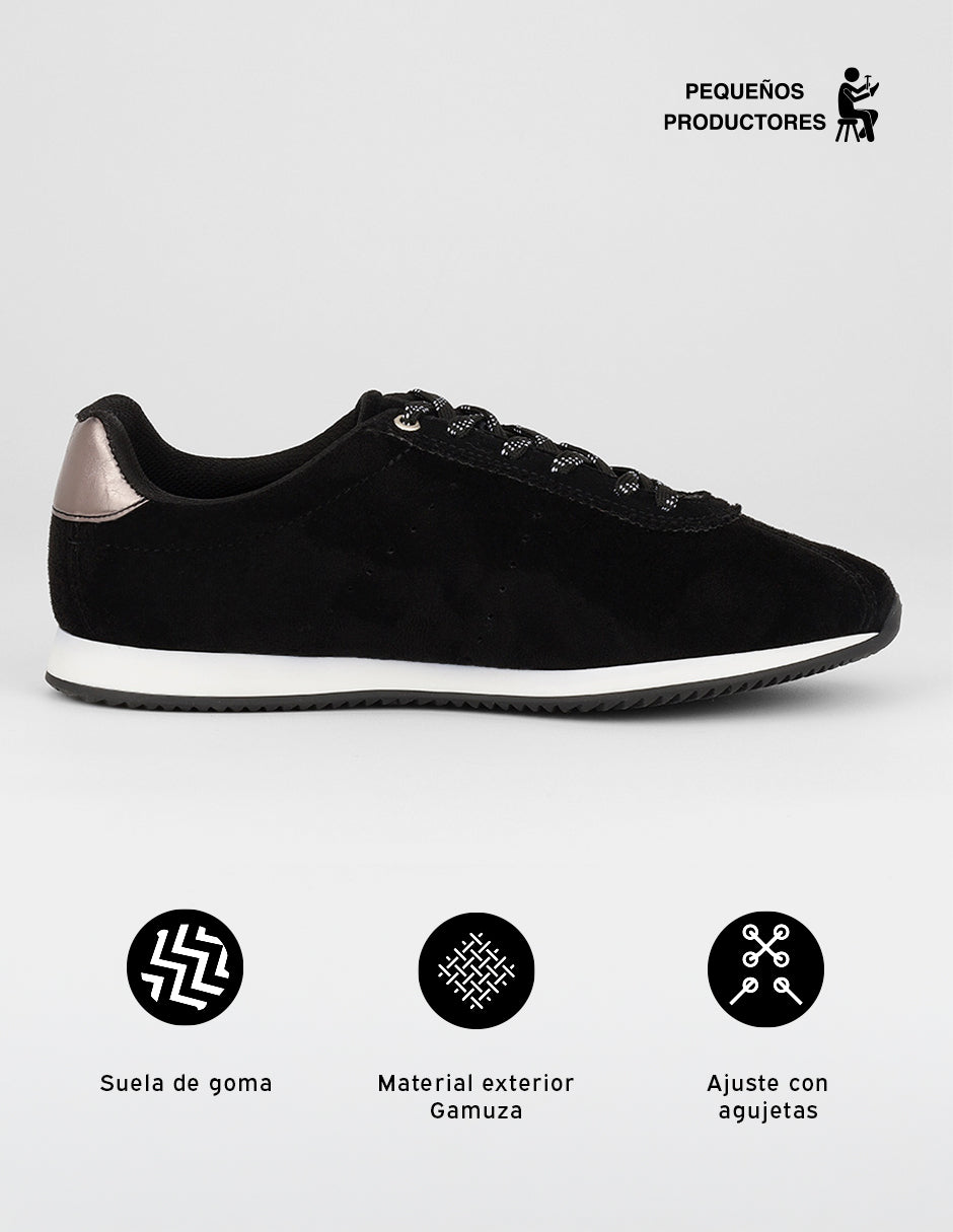 Tenis con cordones  Bear en Textil – Negro