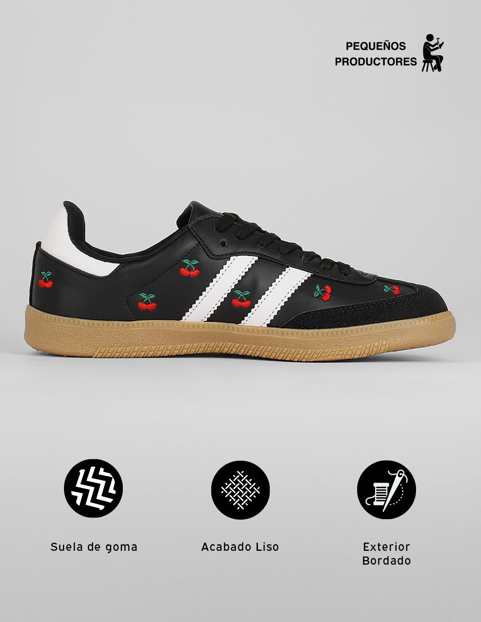Tenis con cordones Exterior Sintético Color Negro Para Mujer De RBCOLLECTION