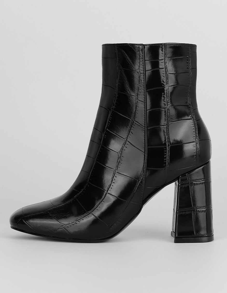 Botín con tacón Exterior Piel vegana Color Negro Para Mujer De RBCOLLECTION