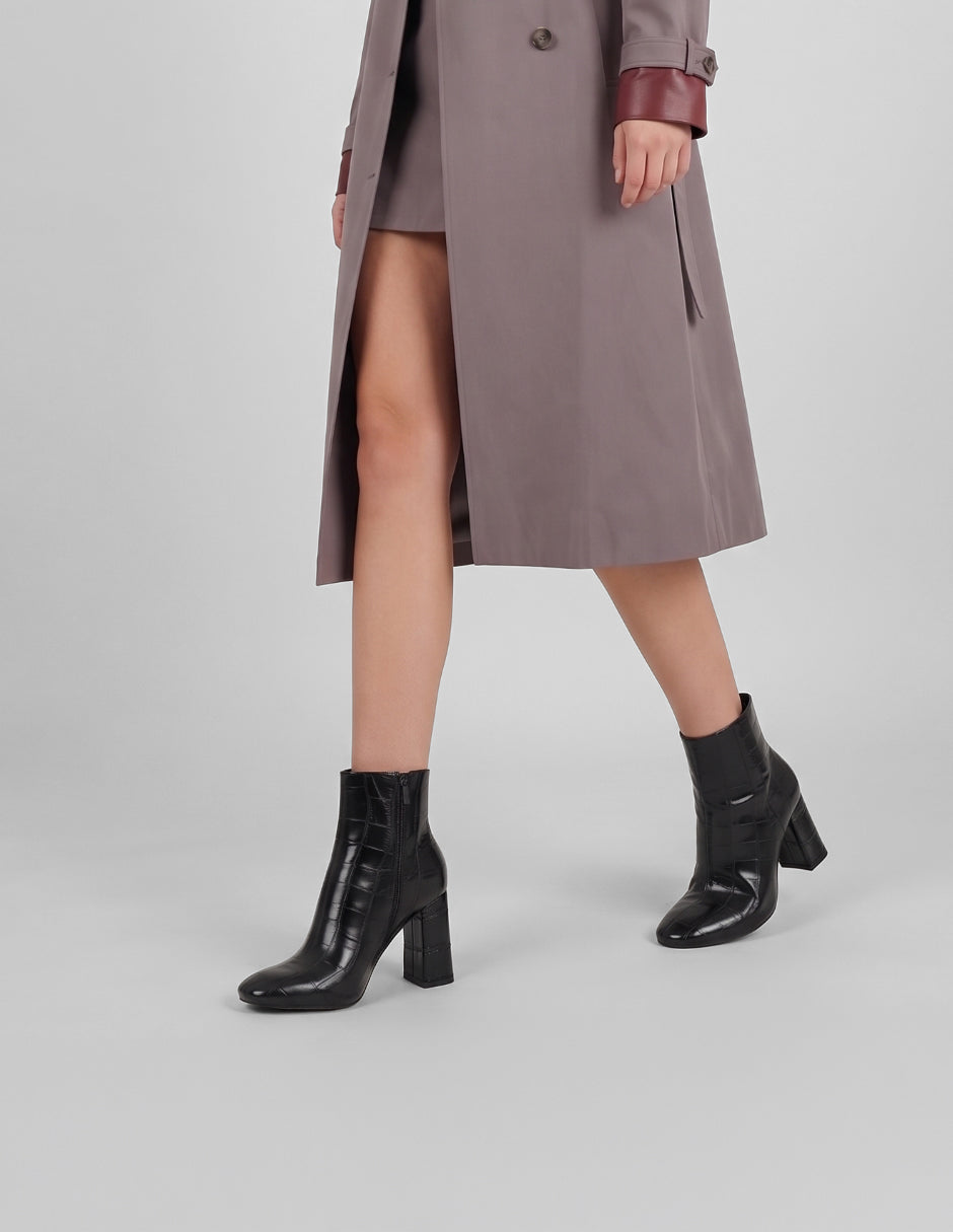 Botín con tacón Aurora en Piel vegana – Negro