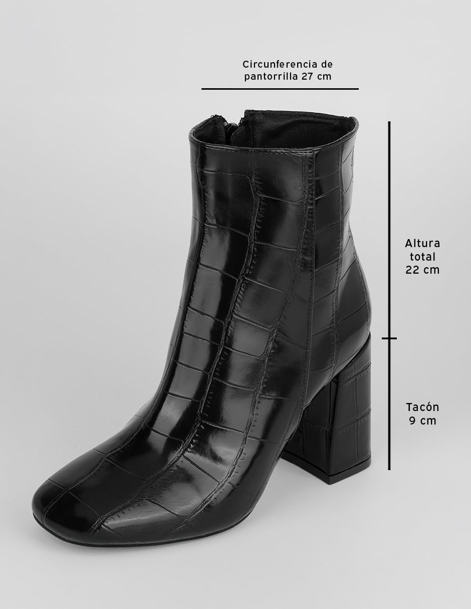 Botín con tacón Aurora en Piel vegana – Negro