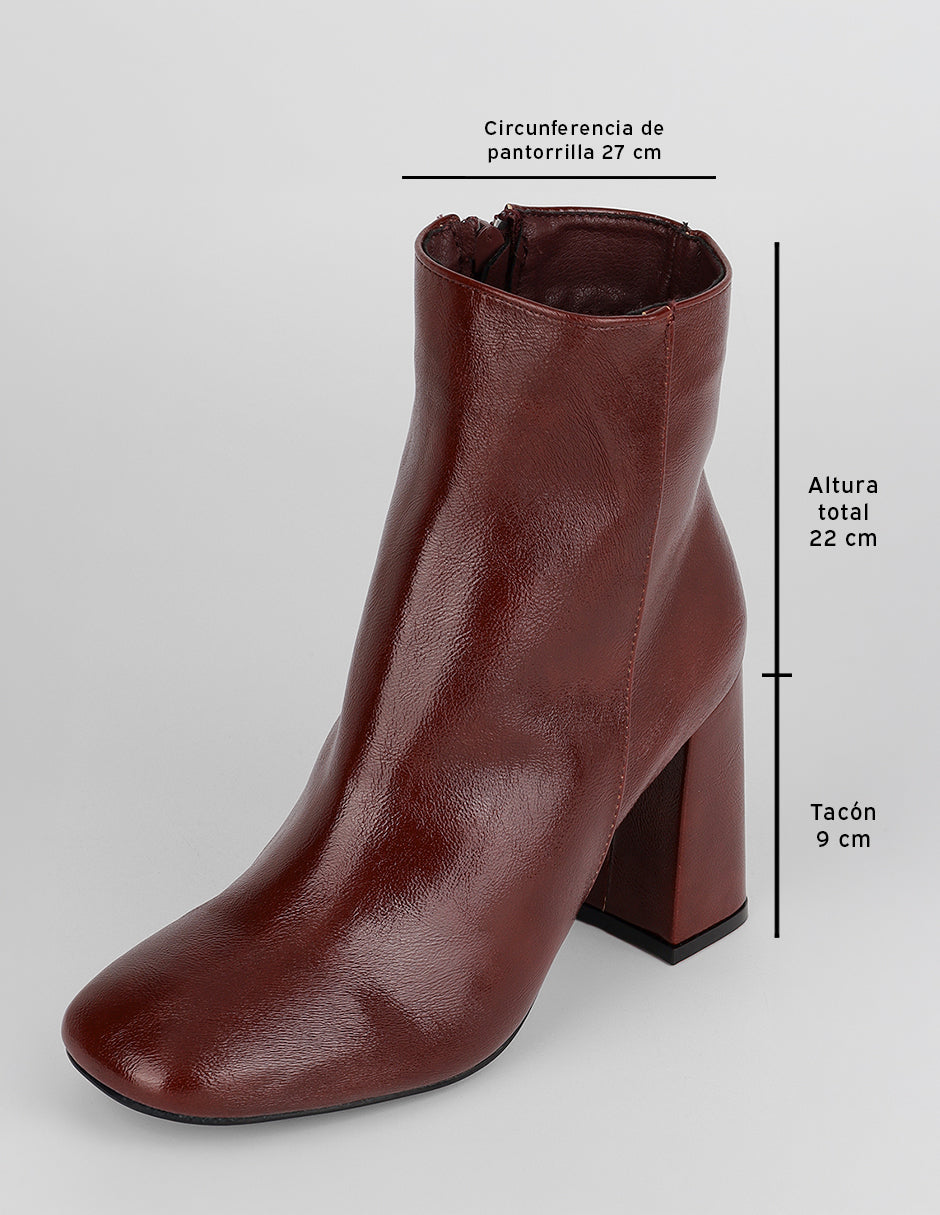 Botín con tacón Aurora en Piel vegana – Rojo