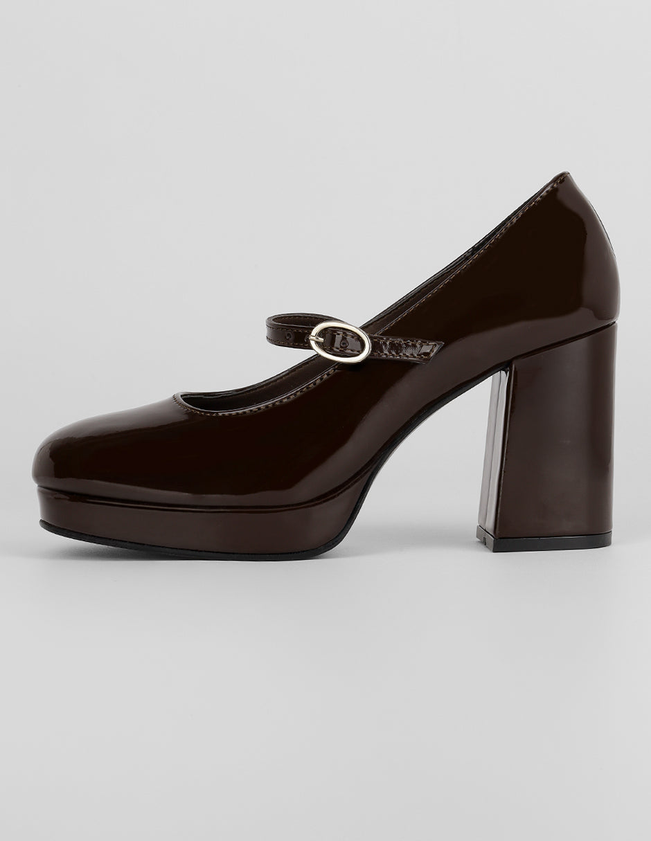 Zapatillas Exterior Charol Color Café Para Mujer De RBCOLLECTION