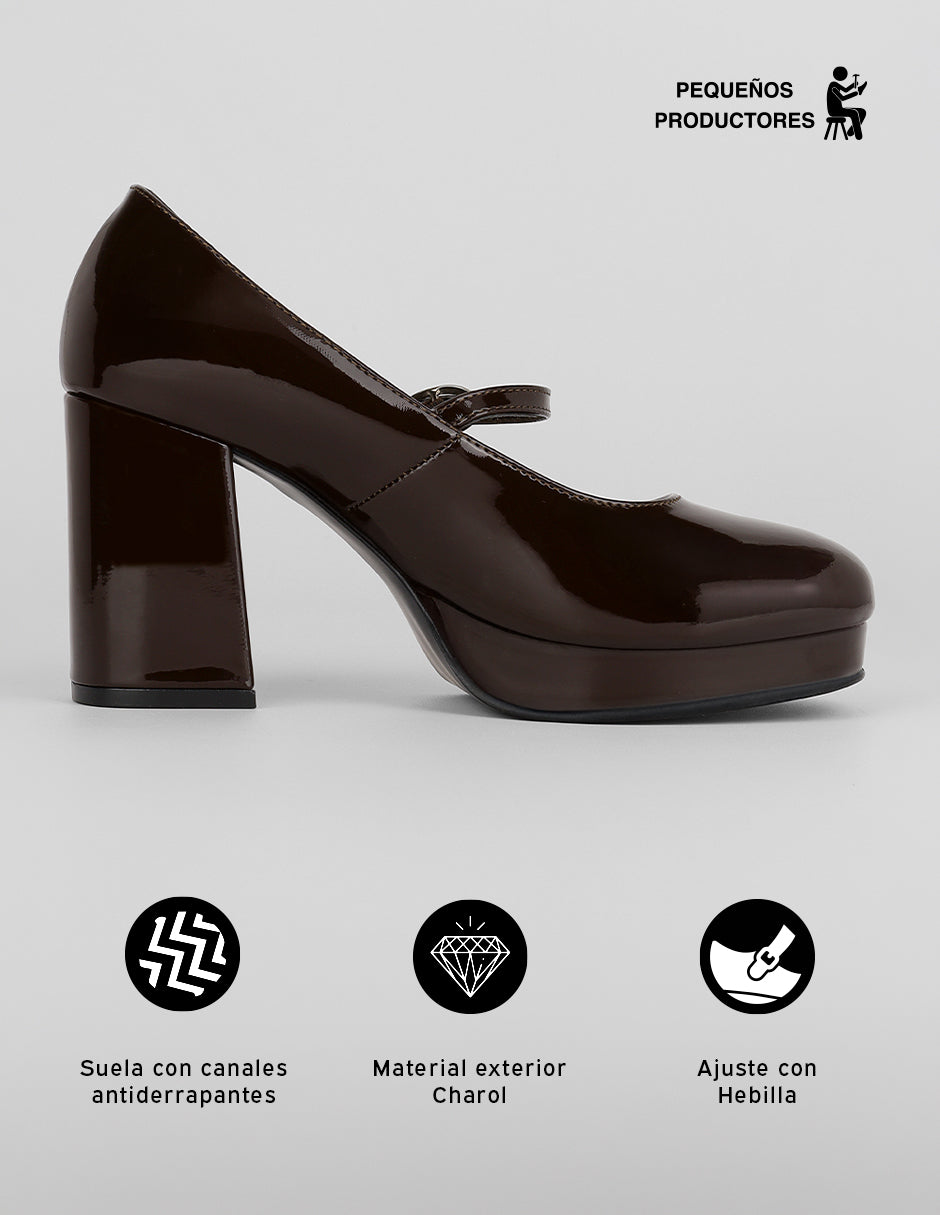 Zapatillas Loop en Charol – Café