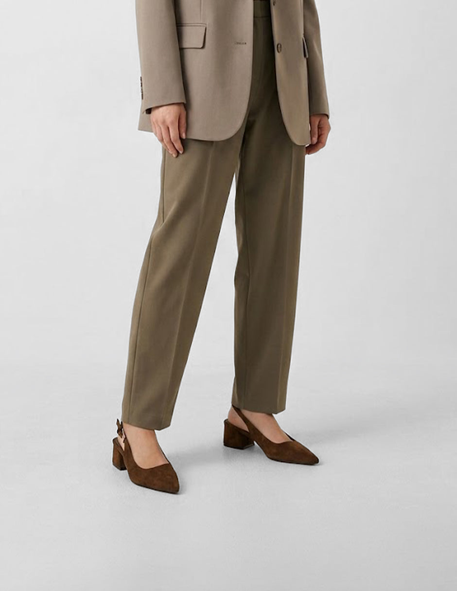 Zapatillas Slingback en Gamuza – Café