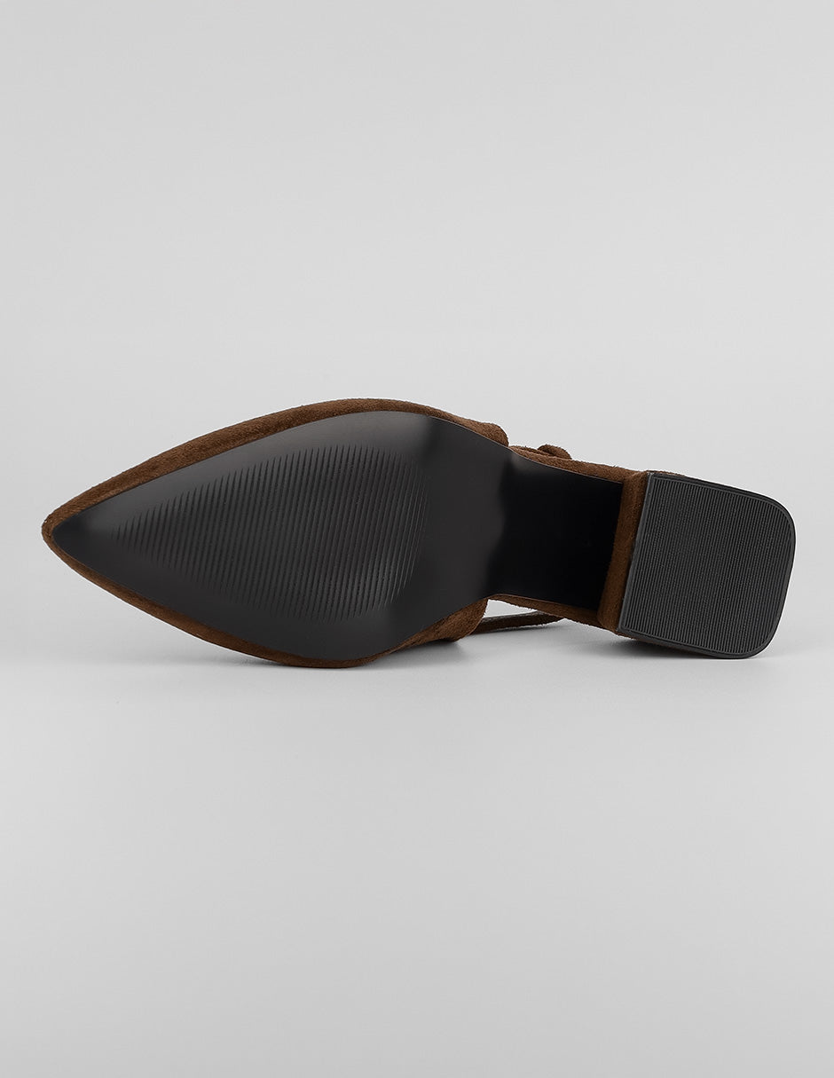 Zapatillas Slingback en Gamuza – Café