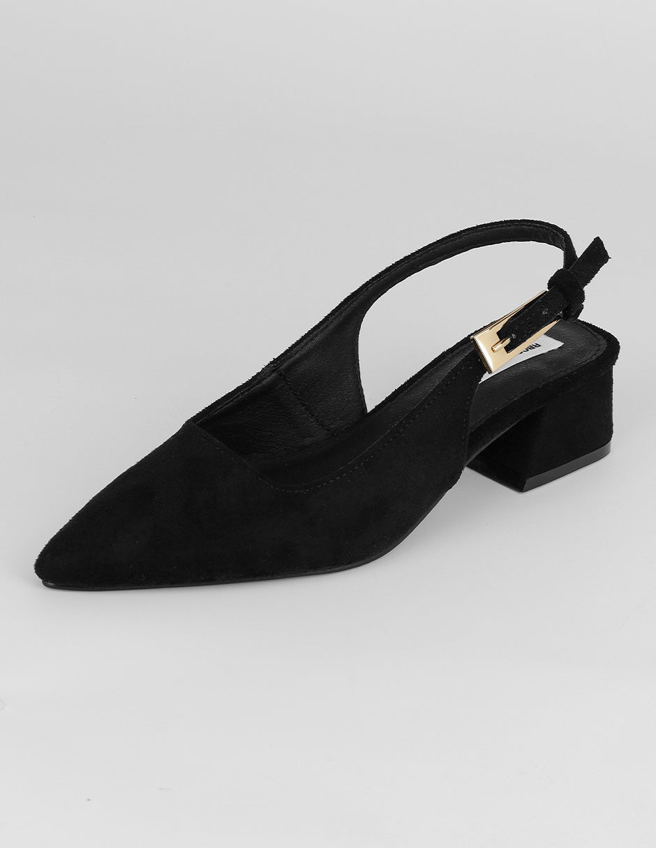 Zapatillas Slingback en Gamuza – Negro