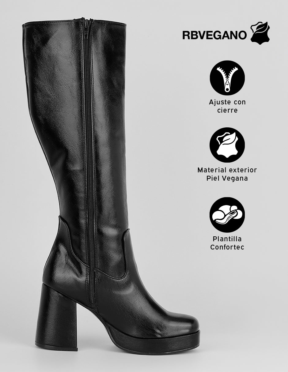 Botas altas Hella en Piel vegana – Negro