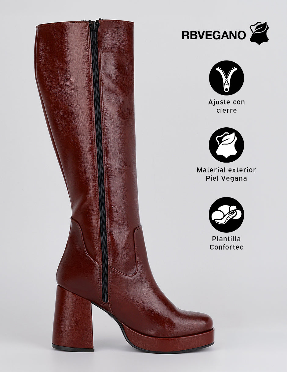 Botas altas Hella en Piel vegana – Rojo