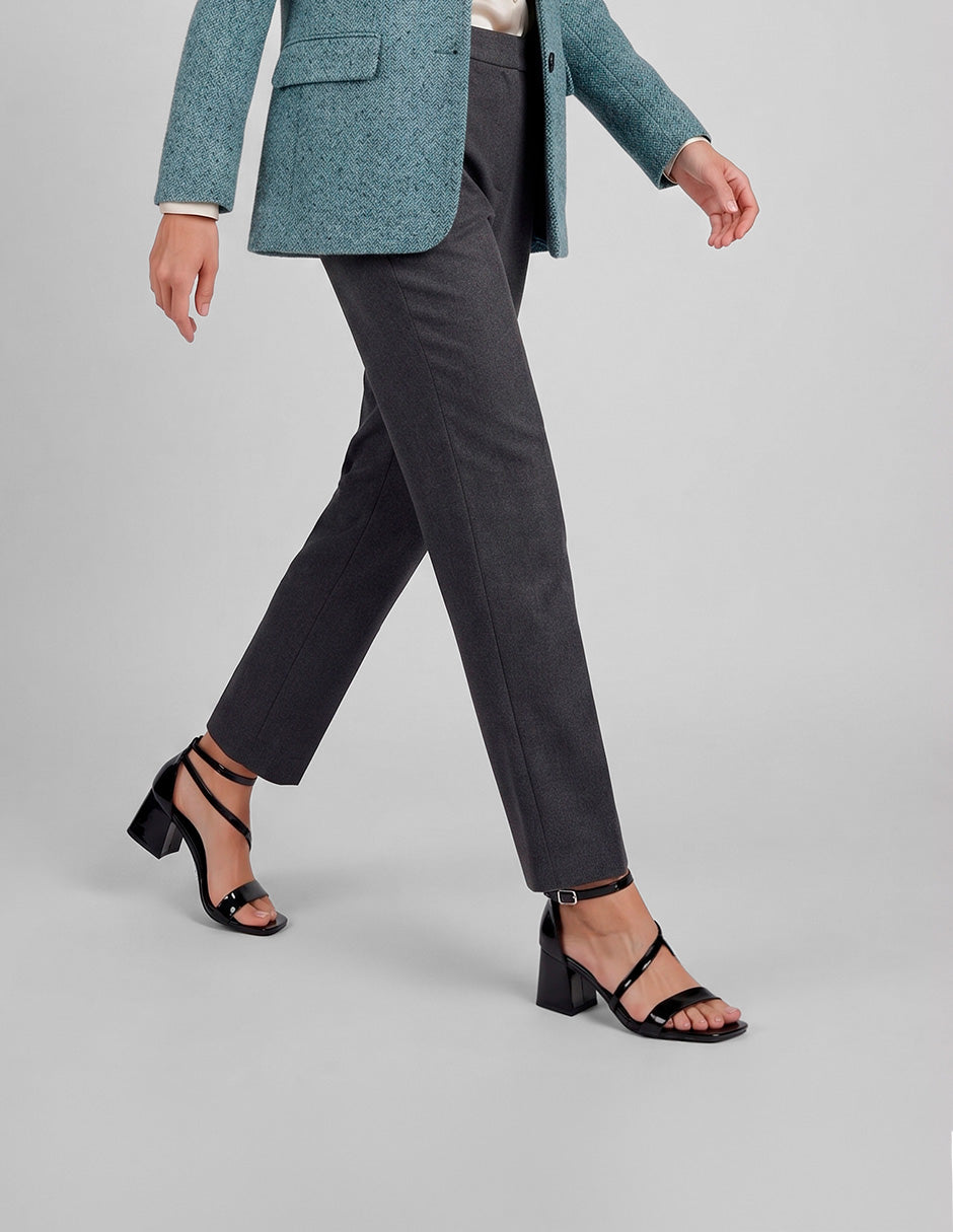 Sandalia con tacón Sylen en Charol – Negro