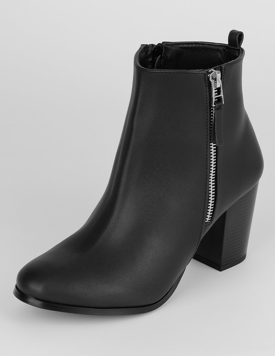 Botín con tacón Aurora en Piel vegana – Negro