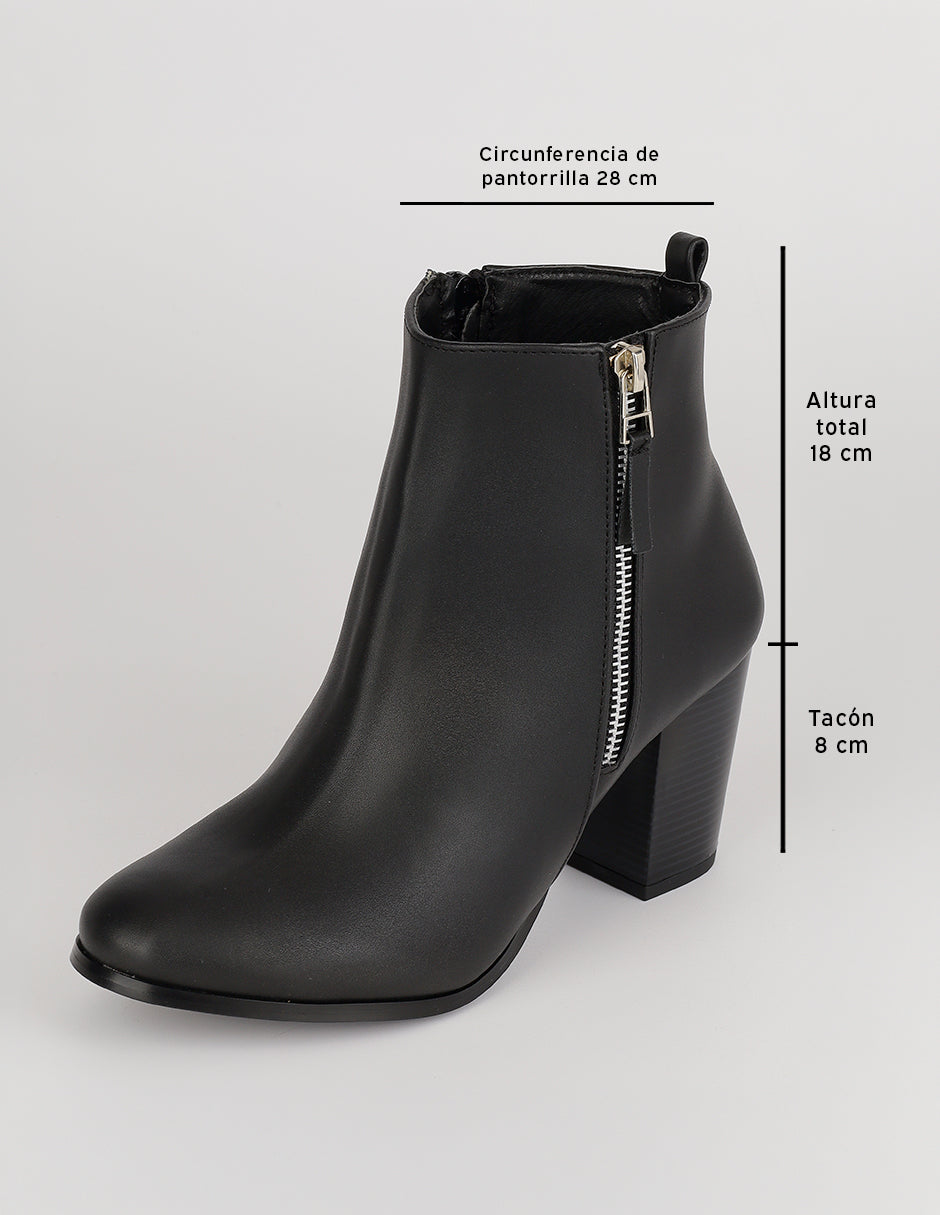 Botín con tacón Aurora en Piel vegana – Negro