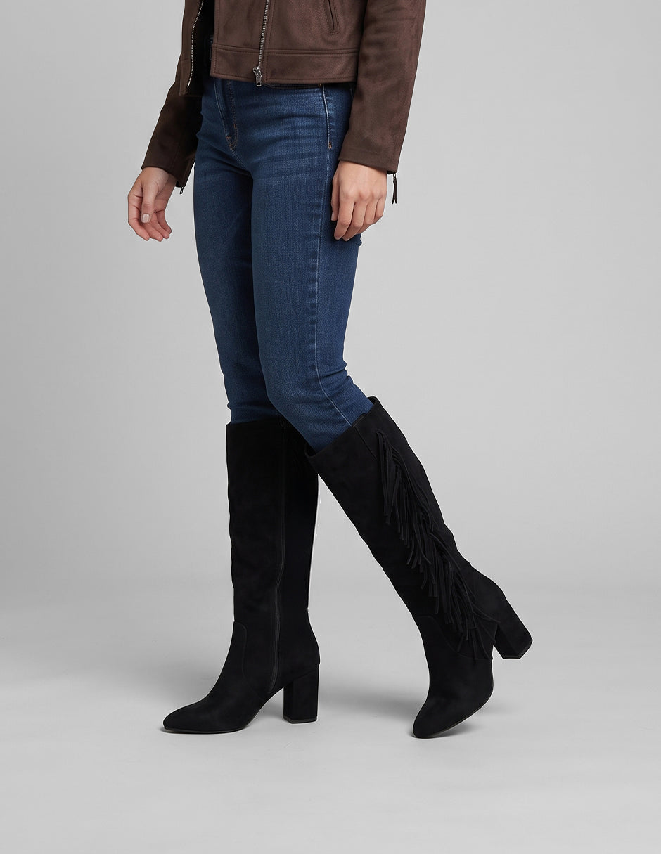 Botas altas Zhara en Gamuza – Negro