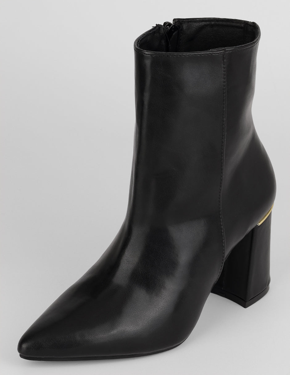 Botín con tacón Aurora en Piel vegana – Negro