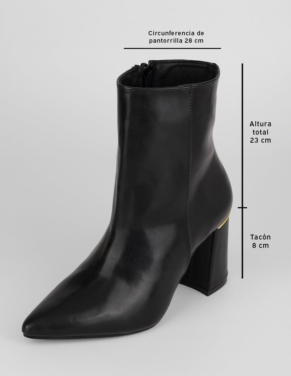 Botín con tacón Aurora en Piel vegana – Negro