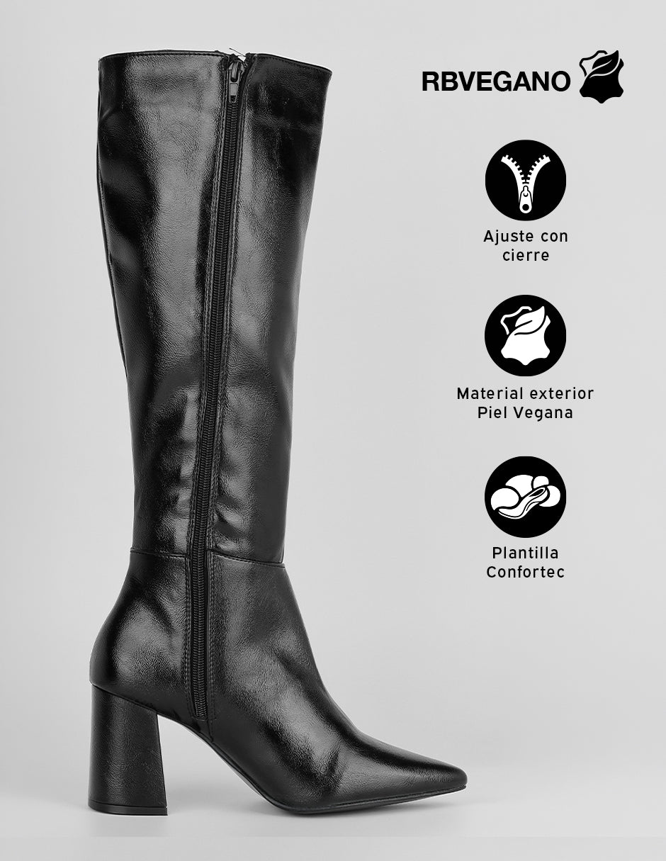 Botas altas Hella en Piel vegana – Negro