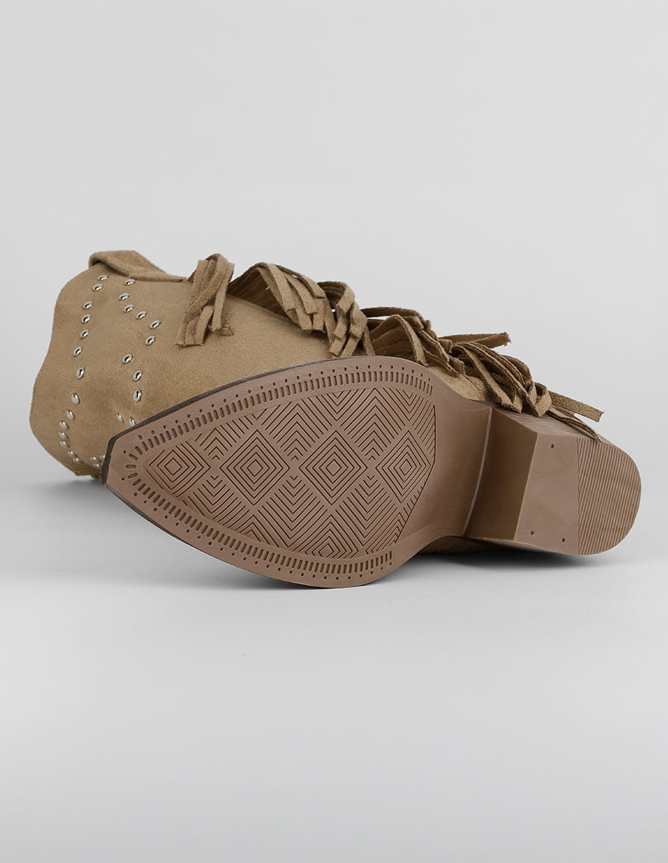 Botas tipo western West en Gamuza – Café