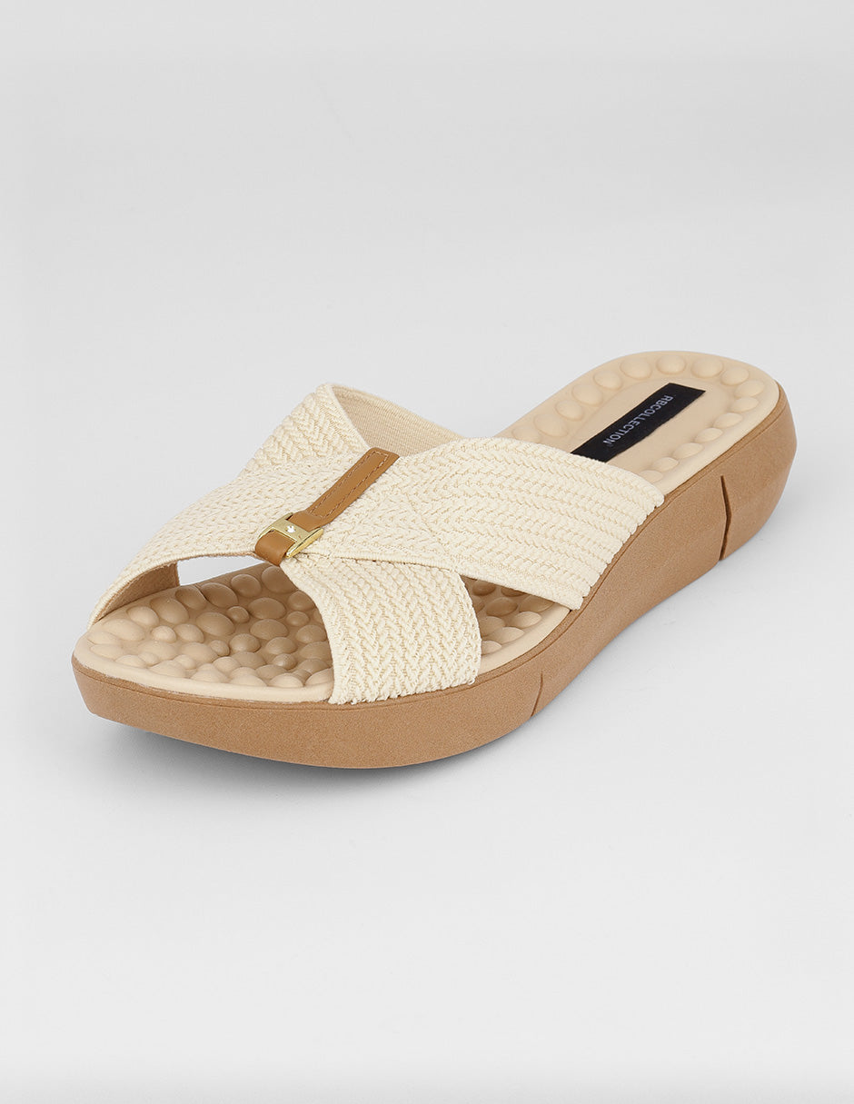 Sandalias con plataforma Naia en Textil – Beige