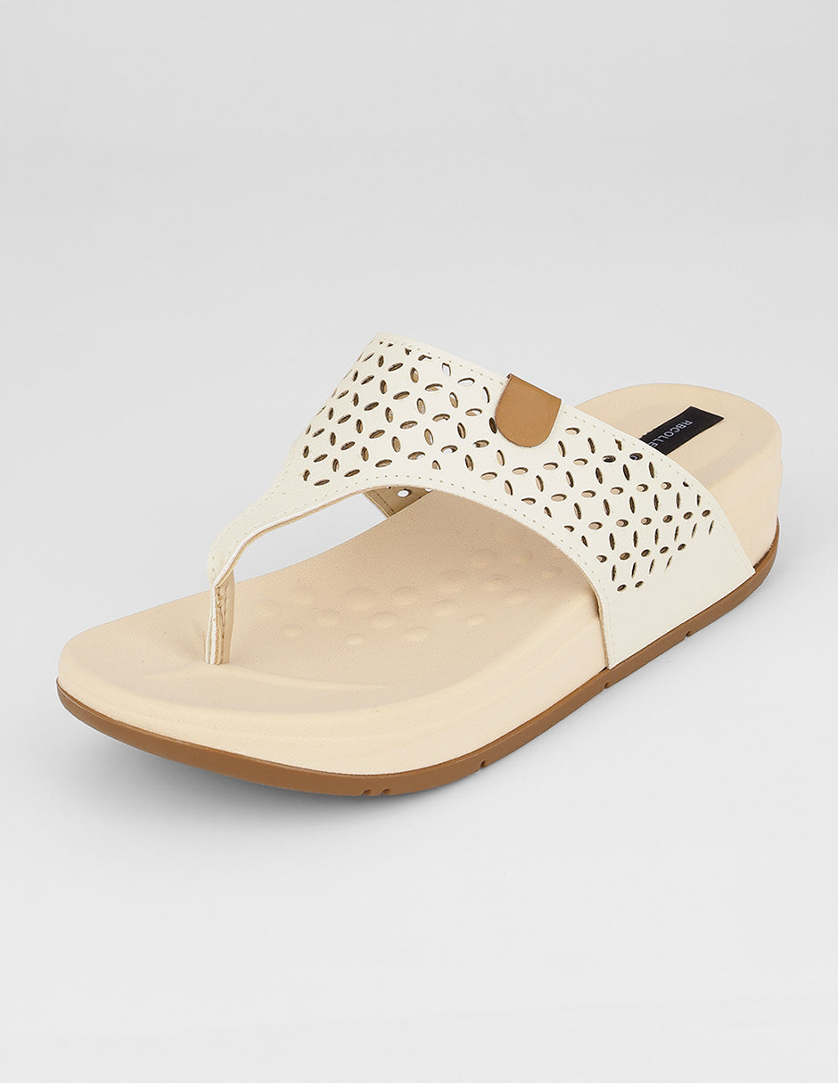 Sandalias con plataforma Naia en Piel vegana – Blanco