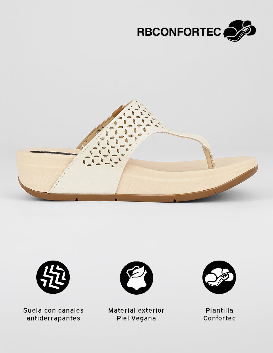 Sandalias con plataforma Naia en Piel vegana – Blanco