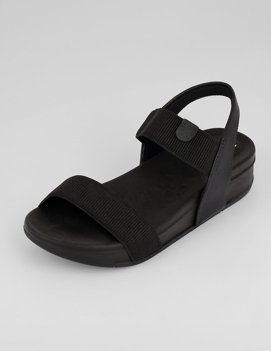 Sandalias con plataforma Naia en Textil – Negro
