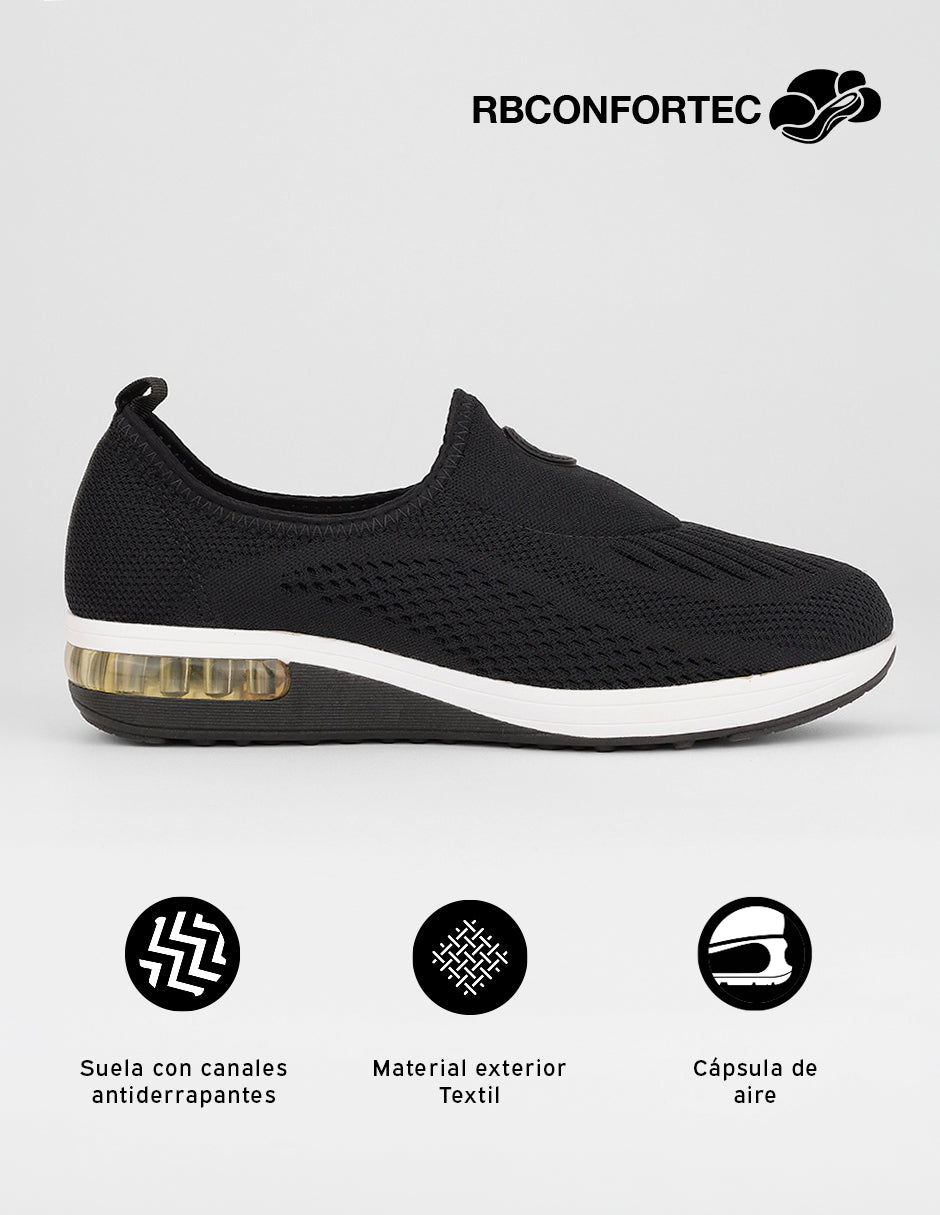 Zapatos de confort Comfy en Textil – Negro