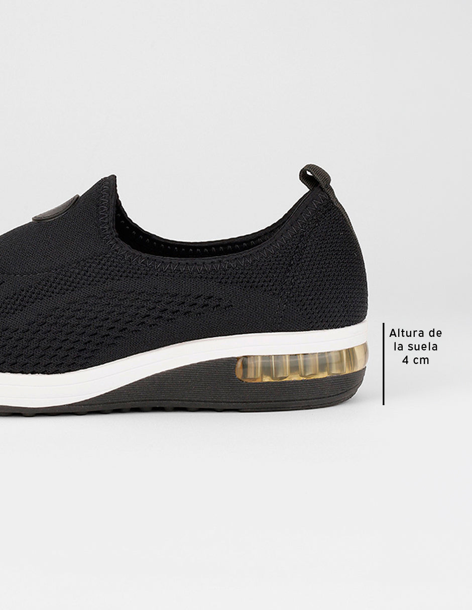 Zapatos de confort Comfy en Textil – Negro