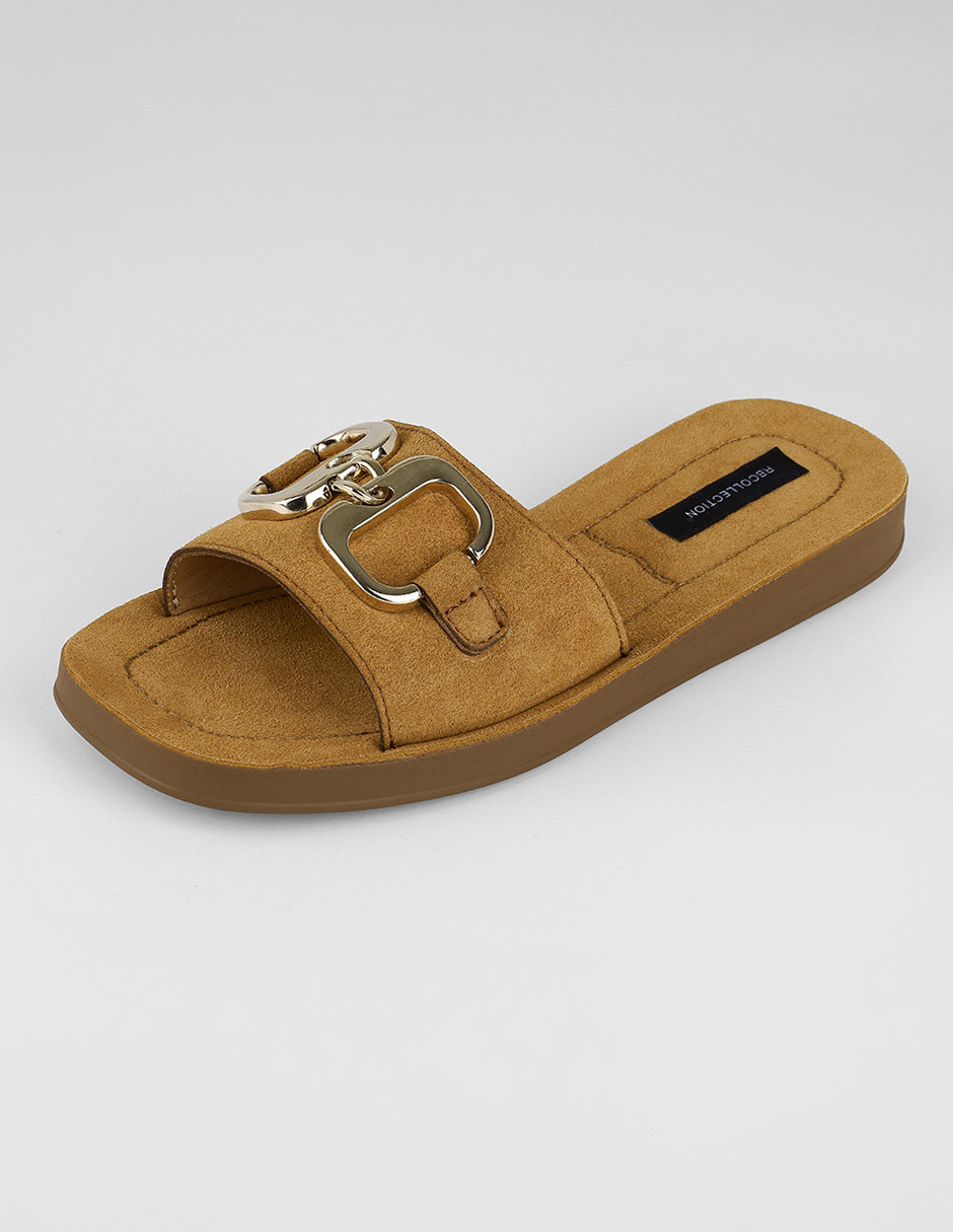 Sandalias de piso Soft en Gamuza – Café