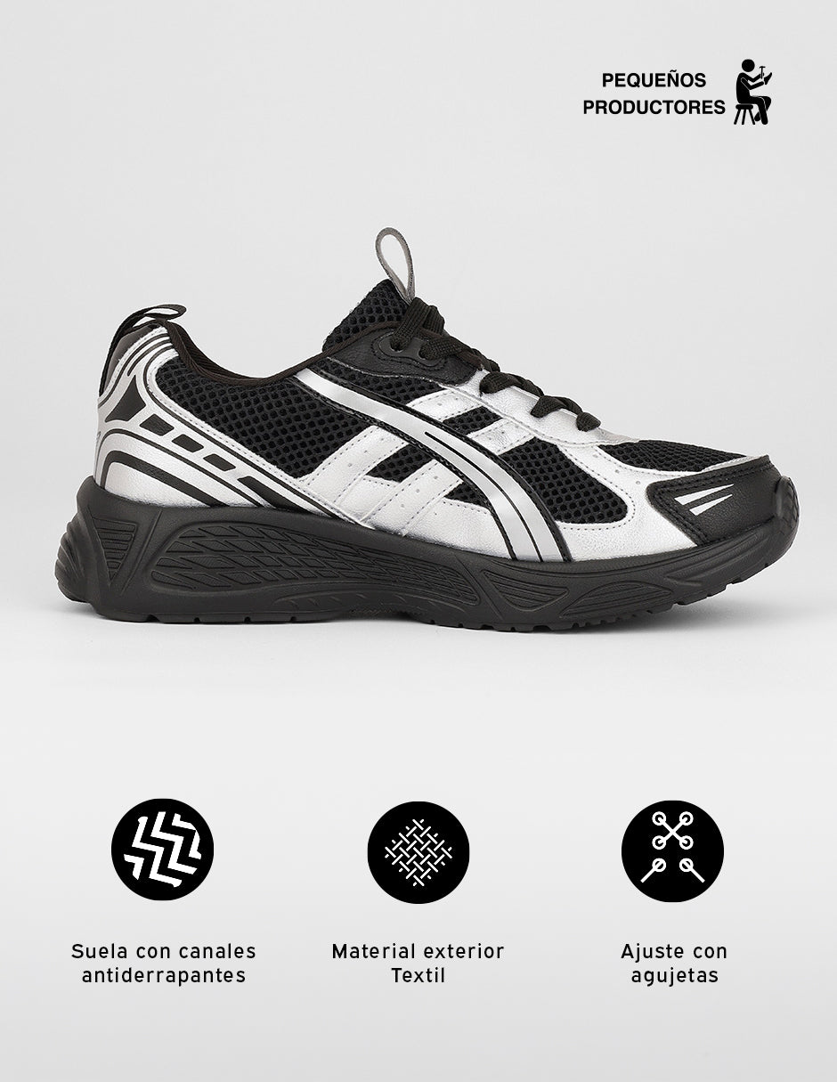 Tenis tipo deportivo  Xoxo en Textil – Negro