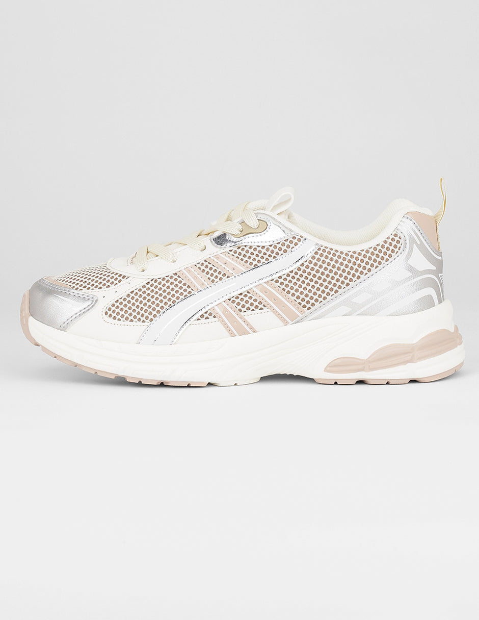 Tenis tipo deportivo Exterior Textil Color Beige Para Mujer De RBCOLLECTION
