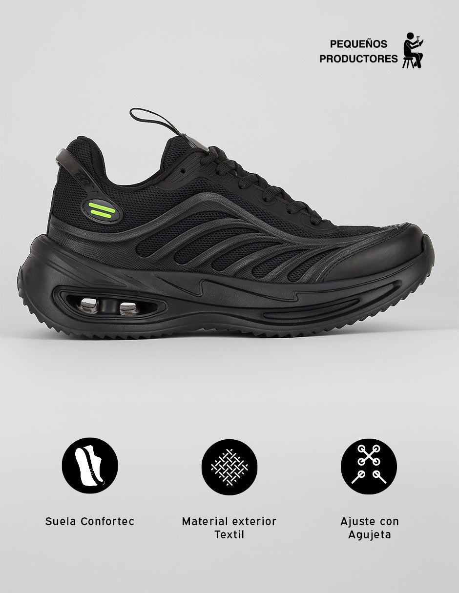 Tenis tipo deportivo Sport en Textil – Negro