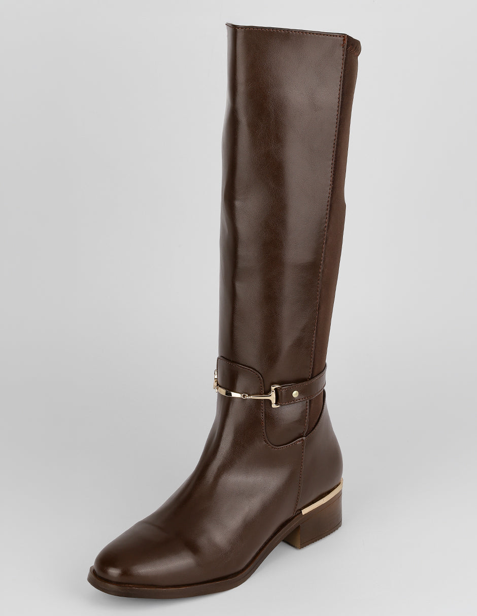Botas altas Walk en Piel vegana – Café