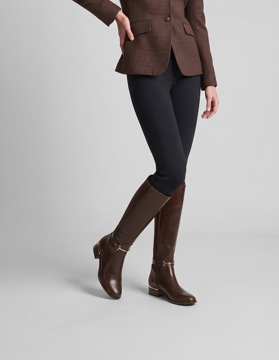 Botas altas Walk en Piel vegana – Café
