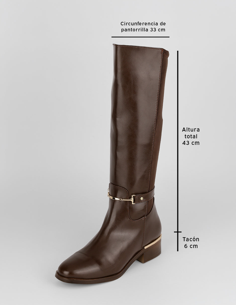 Botas altas Walk en Piel vegana – Café